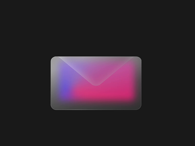 Animated mail envelope made in Figma animated animation black dark email envelope figma figmadesigm glass gradient icon letter m mail motion transparent tutorial ui