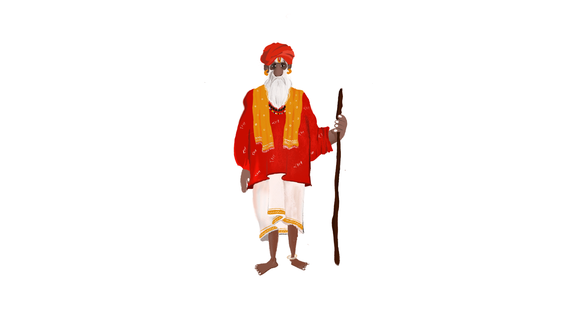 Indian Sadhu illustration animation asceticlife branding character character design design ethnicportraits graphic design illustration indianculture sadhuart ui