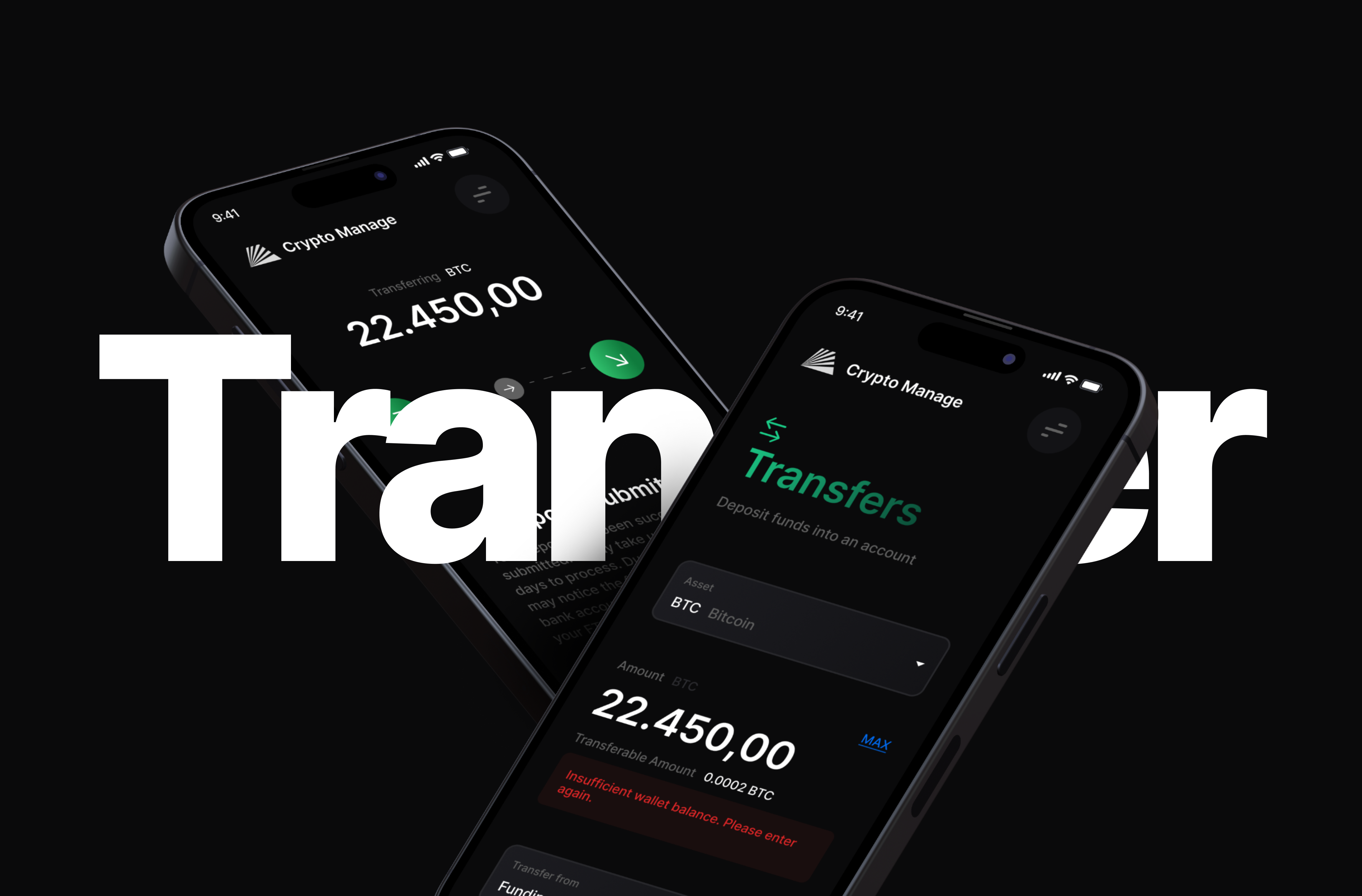 Transfer - Crypto Manage blockchain branding crypto graphic design transfer ui ux wallet