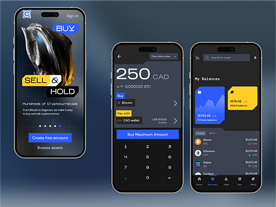 CryptoX mobile app app crypto exchange finance mobile ui ux