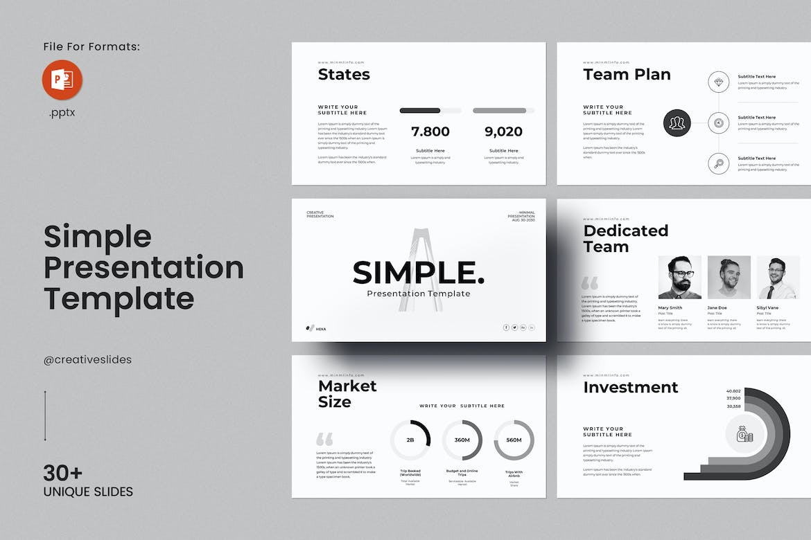 Simple PowerPoint Presentation Template business presentation google slides keynote template pitch deck powerpoint powerpoint presentation powerpoint template ppt template pptx presentation presentation template slides