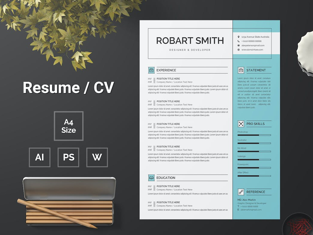 Resume Template By Design My Cv On Dribbble