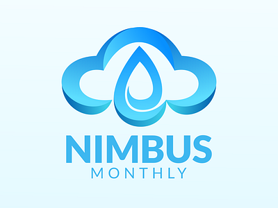 Logo Design for Nimbus Monthly 3d branding cloud commission design freelance work graphic design graphic designer logo logo design logo design branding logo designer vector water drop