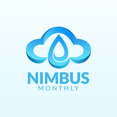 Logo Design for Nimbus Monthly 3d branding cloud commission design freelance work graphic design graphic designer logo logo design logo design branding logo designer vector water drop