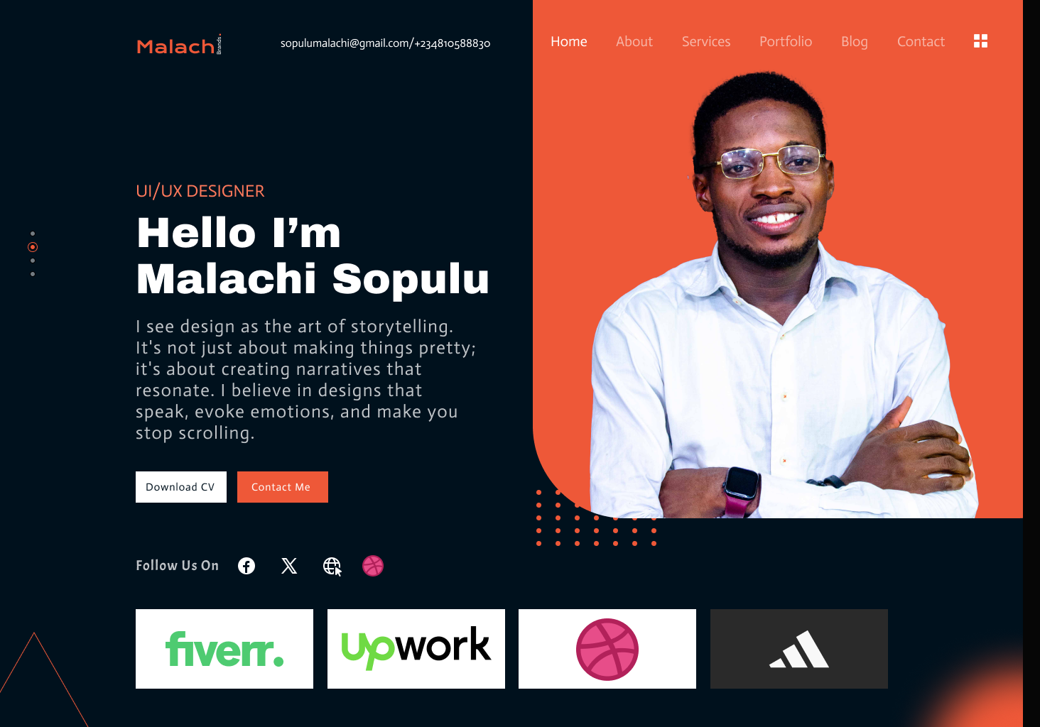 Graphic Designer Landing Page by Ugwu Malachi Sopulu on Dribbble