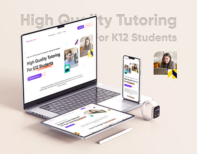 Online Tutoring Services education figma illustration k12 kid landing page modern prototype school ui uiux design web design