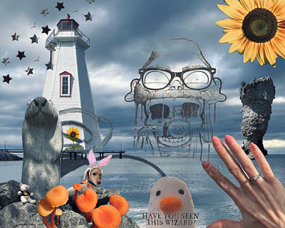 2023 Collage collage creative lighthouse moody poster procreate sunflower