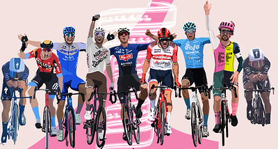 Giro d' Italia Illustrations colorful cycling giro giroditalia illustration illustrator sports sports illustration