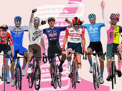 Giro d' Italia Illustrations colorful cycling giro giroditalia illustration illustrator sports sports illustration