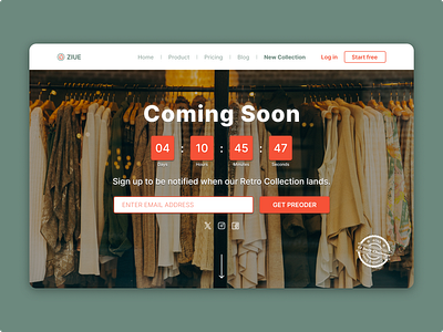 Coming Soon - UX/UI Design coming soon counter dailyui dailyui048 dailyui48 dailyuichallenge drop landing page mail product design timer ui uiux uiux design ux ux design uxui web design web designer website