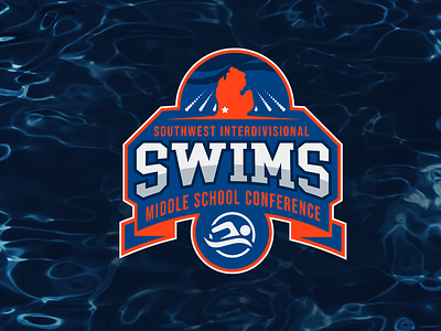 SWIMS Conference Logo branding logo michigan school logo sports logo swimmer logo swimming