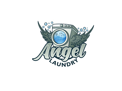 Angel Laundry branding graphic design logo