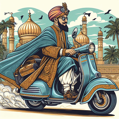 Sultan of Agarbah | Arabian Nights | tracingflock aladdin arabian nights artificial intelligence disney world graphic design king lambretta scooter luxurious lifestyle sultan of agarbah tracingflock vintage collection