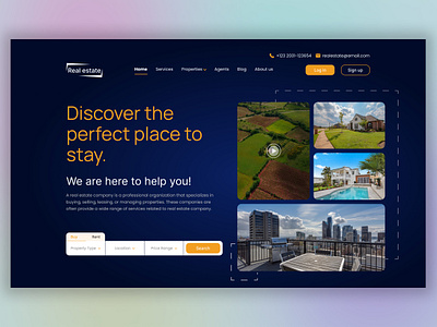 Real Estate Landing Page estateagentui homedesign housedetaildesign interactiverealestate landing page propertyappdesign propertydashboard propertyinterface propertylistingui realestateapp realestatedesign realestateinterface realestatetrends realestateui realestateux realestateuxui realestatewebdesign realestatewebsite rent uiuxdesign