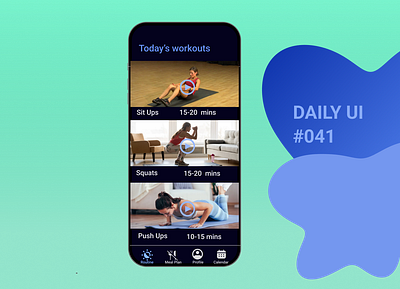 Daily UI #041- Workout app design ui ux