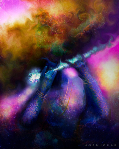 Leela - Agam Johar abstractart colorful cosmic cosmicart cosmicgod cosmickrishna design galaxy god goddess illustration india indian krishna space