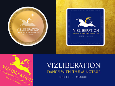 Event Branding - Vizliberation astrato brand design bull bull design bull logo crete crete design greece logo greek design greek logo logo design stamp design sticker design vizlib vizliberation