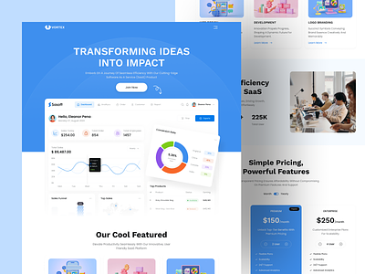 SaaS Landing Page dashboard design landing landing page page saas saas landing saas landing page saas product saas project saas website ui ui design uikit uiux web web app web application web design website