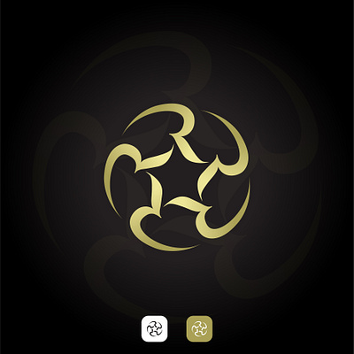 R + Star Logo Design design gold graphic design letter logo logo design luxury r star typography