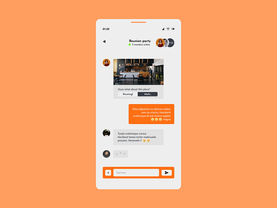 Daily UI : 013 Direct Messaging chat daily ui daily ui challenge messaging minimal orange ui