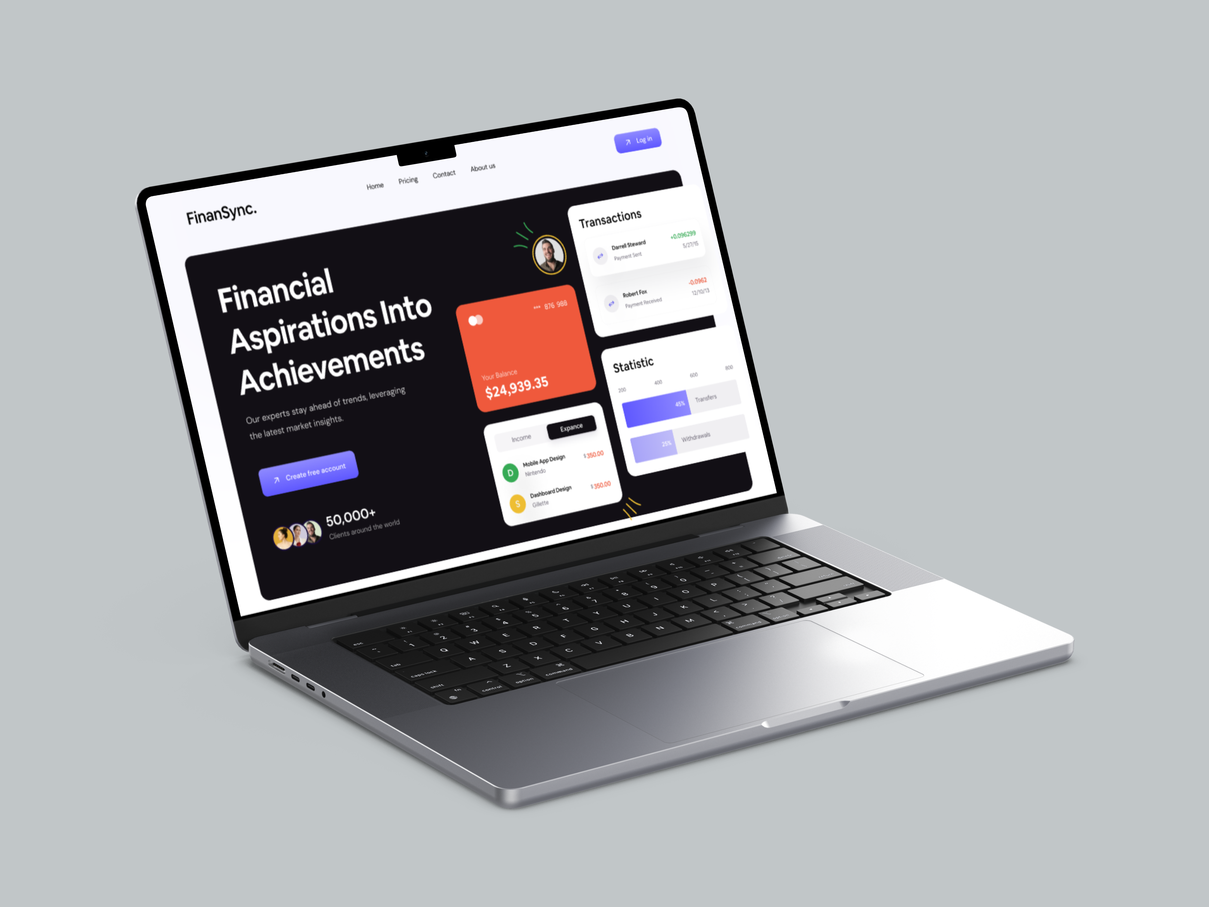 SaaS Landing Page bank clean color design discover finance fintech interface landing page mobile mobile ui software ui uiux ux uxui wallet web design website website design