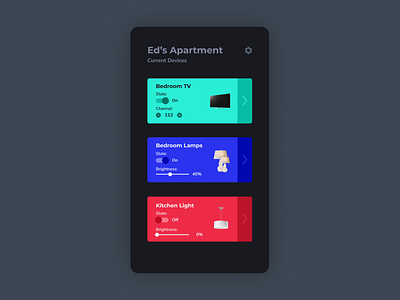 Daily UI : 015 On/Off Switch daily ui challenge dark theme minimal neon smart home ui user interface