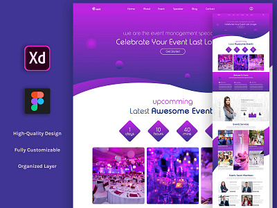 Event | Event management Website Template Design event event management website design event organizer template design graphic design landing page design single landing page design ui uiux design uiux template web design web template website template