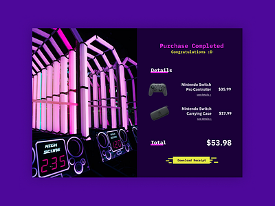Daily UI : 017 Email Receipt daily ui daily ui challenge email futuristic neon ui ux