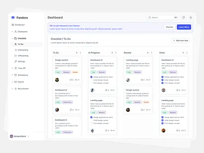 Pandora-Team Management Dashboard dashboard saas team management ui uiux