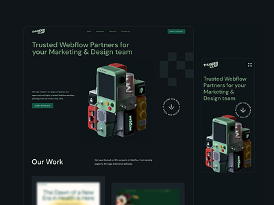 Homepage ThunderClap 3d agency animation brand create figma graphic design illustration launch rocket ui webflow website