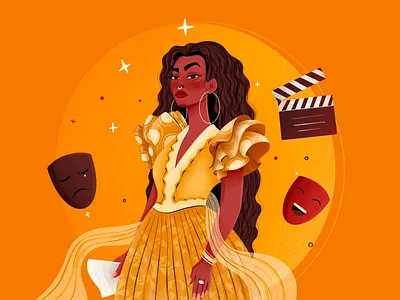 An actor illustration actor artwork character design concept illustration digital art flat vector graphic design illustration theatre vector women