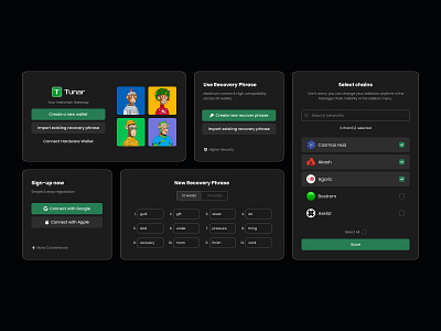 Tunar Wallet: Your Gateway to the Interchain Universe app blockchain crypto cryptocurrency dark dark mode design flat minimal trend ui ux wallet web 3 web app