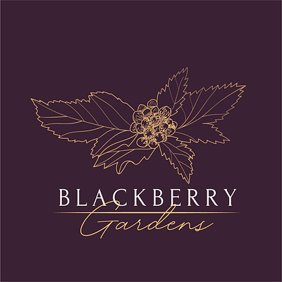 Blackberry Gardens Logo branding floral garden logo