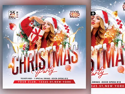Christmas Flyer christmas christmas celebrations christmas flyer christmas party christmas template christmas eve graphic design merry christmas