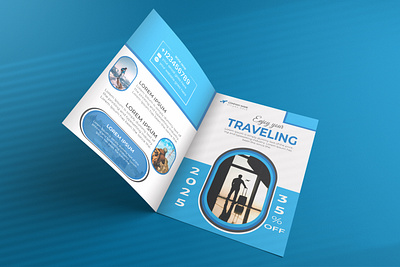 Traveling Brochure Design banner design bg vect blue color book ocver brochure template business brochure byzed ahmed design graphic design menu design poster design travel brochure traveler traveling