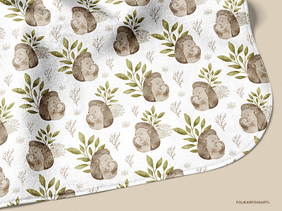 Cute spring seamless pattern animals print baby pattern cute pattern flower hedgehog pattern mom baby spring pattern