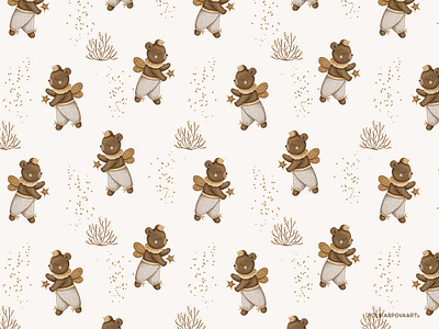 Magic fairy bear - seamless pattern bear pattern cute pattern fairy bear fairy pattern magic bear magic fairy magic pattern