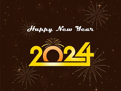 Free Vector Happy New Year Lettering Background firework graphic design logo new year spark typography vector