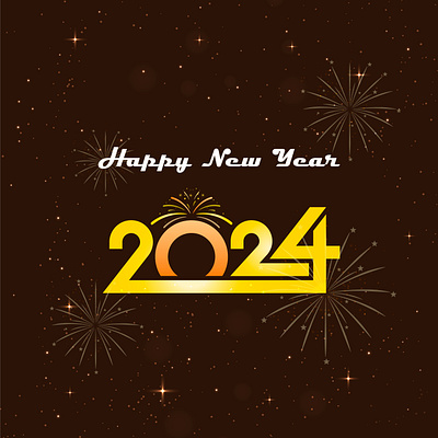 Free Vector Happy New Year Lettering Background firework graphic design logo new year spark typography vector