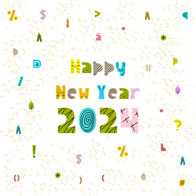 Free Vector Happy New Year Lettering Background lettering