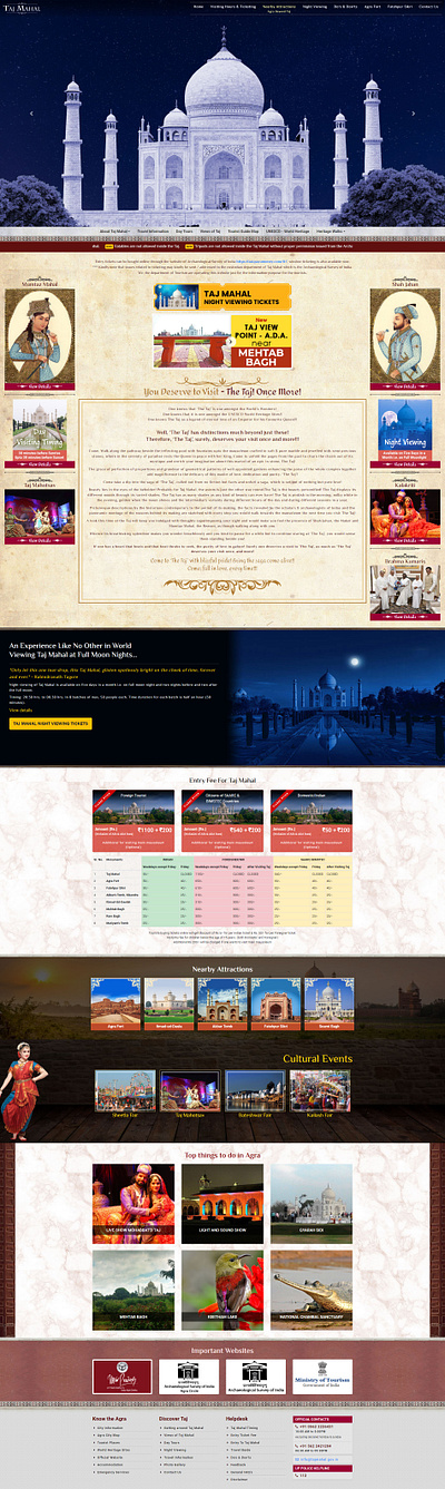 Taj Mahal Website design graphic design logo ui website