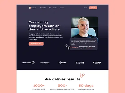 Relancer.com website redesign branding design illustration landing page logo redesign sas website ui web web design webdesign