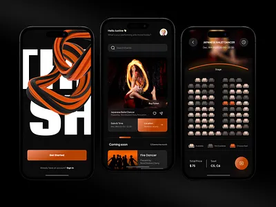 Events Ticketing App 3d app book booking booking app branding clean concert design event graphic design logo mobile ticket trending ui ux