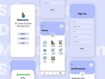 Sri Lanka Disaster Management App Design app design ui ux