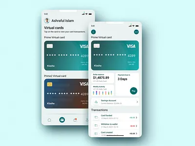 Virtual cards design for a finance mobile. app design klashas klashas apps design mobile dashboard mobile finance mobile finance dashboard design mobile ui design transaction design transaction mobile app design virtual business card virtual card virtual card mobile apps virtual card online virtual credit card