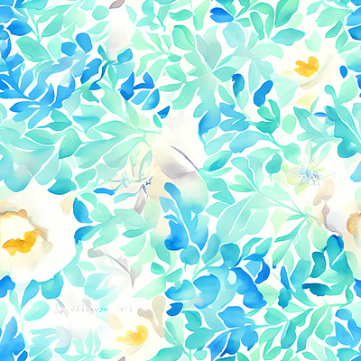 Watercolor Flower Pattern aigc decorative illustration pattern watercolor