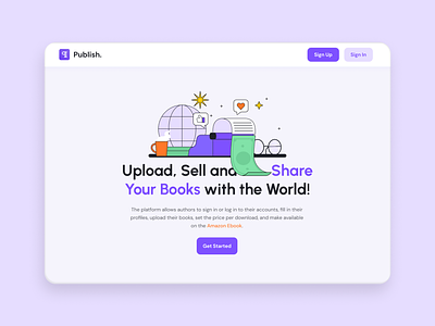 Web-based Platform for Authors app graphic design illustration ui ux web app web platform