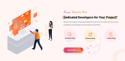 Dedicated Developers for your Project Section branding design illustration typography ui ux vector