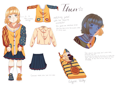 Thea - original oc design art artist blonde character characterdesign cute design digital digitalart eclipse fivenightatfreddys fnaf fnafuniverse girl illustration kid oc originalcharacter sunandmoon