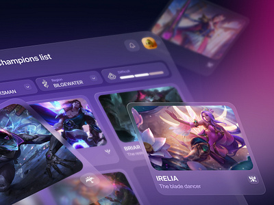 Wild Rift | Knowledge base app character dashboard design dota game gaming gradient graphic design illustration league of legends nft play riot riot games ui vision os web web3 wild rift